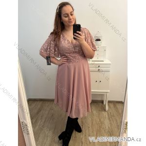 Langes Strickkleid mit Rollkragen und kurzen Ärmeln für Damen (Einheitsgröße S/M) ITALIAN FASHION IMM22FD51751