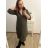 Šaty košilové 3/4 dlouhý rukáv dámské (L/XL ONE SIZE) ITALSKá MóDA IM423026 L/XL Smaragd