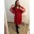 Damen-Kleid in Übergröße, elegant, kurzärmelig (XL/2XL, Einheitsgröße), ITALIAN FASHION IMPSH2218025/DR/DU, Rot