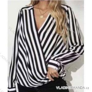 Damen-Tunika/Bluse mit langen Ärmeln und Streifen (S/M Einheitsgröße) ITALIAN FASHION IMM23FS32011