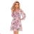 410-1 MONICA Chiffonkleid mit gebundenem Ausschnitt - dirty pink + Blumen