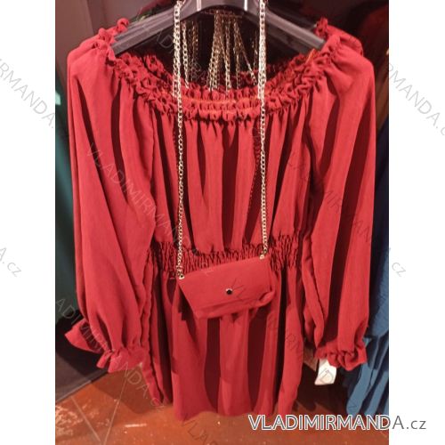 Langärmliges Taschenkleid für Damen (S/M EINHEITSGRÖSSE) ITALIAN FASHION IMH23007