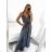 Šaty elegantní dlouhé bez rukávu dámské (S/M ONE SIZE) ITALSKá MóDA IMM22LS24047 starorůžová S/M