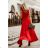 Langes, elegantes, ärmelloses Partykleid für Damen (34-42) POLISH FASHION PMLBC232231-02 Rot 34