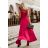 Damen Plus Size (42-46) langes elegantes ärmelloses Partykleid POLISH FASHION PMLBC23265-10 dunkelrosa 34