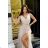 Langes, elegantes, ärmelloses Partykleid für Damen (34-40) POLISH FASHION PMLBC23248-21 Creme 34