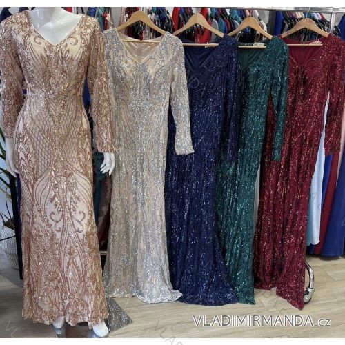 Langes, langärmliges Partykleid für Damen (Einheitsgröße S/M) ITALIAN FASHION IMM23056