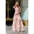 Damen Plus Size (42-46) langes elegantes ärmelloses Partykleid POLISH FASHION PMLBC23265-10 geblümt 46