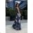 Damen Plus Size (42-46) langes elegantes ärmelloses Partykleid POLISH FASHION PMLBC23265-10 geblümt 38