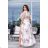Damen Plus Size (42-46) langes elegantes ärmelloses Partykleid POLISH FASHION PMLBC23265-10 geblümt 42