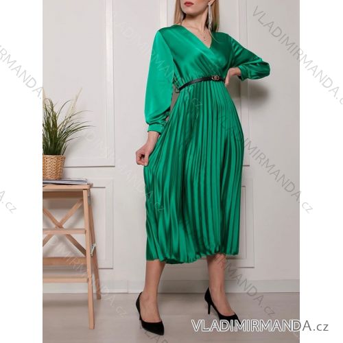 Elegantes langärmliges Kleid mit Gürtel für Damen (Einheitsgröße S/M) ITALIAN FASHION IMM23UN6139
