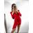 Šaty letní na ramínka dámské (S/M ONE SIZE) ITALSKÁ MÓDA IMPBB22B21841 S/M rot