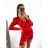 Šaty letní na ramínka dámské (S/M ONE SIZE) ITALSKÁ MÓDA IMPBB22B21841 S/M rot