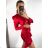 Šaty letní na ramínka dámské (S/M ONE SIZE) ITALSKÁ MÓDA IMPBB22B21841 S/M rot