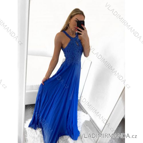 Elegantes, langes, ärmelloses Partykleid für Damen (Einheitsgröße S/M) ITALIAN FASHION IMM2219805/Dkr. Blau