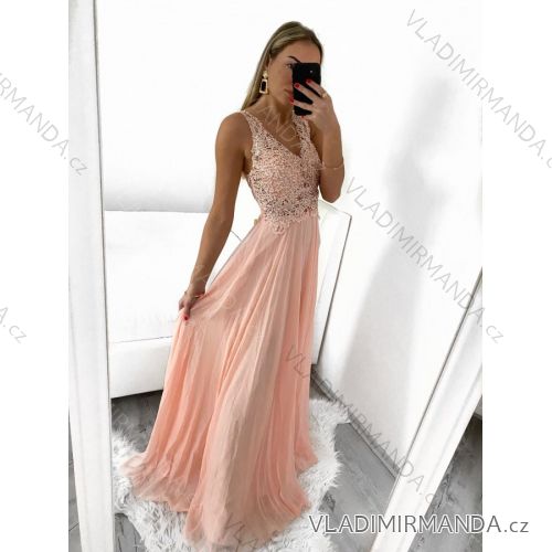 Langes Partykleid für Damen mit Trägern (S/M EINHEITSGRÖSSE) ITALIAN FASHION IMPSH2261102/DUsv. Rosa