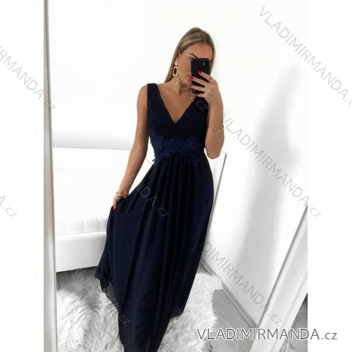 Šaty letní na ramínka dámské (S/M ONE SIZE) ITALSKÁ MÓDA IMPBB22B21841 S/M dunkelblau