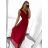 Šaty dlouhé společenské na ramínka dámské (S/M ONE SIZE) ITALSKÁ MÓDA IMPSH223677/DR S/M Burgund