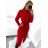 Damen langer Fleecemantel (M / L ONE SIZE) ITALIAN FASHION IMD211105 M / L rot