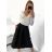 Mittellanger Rock für Damen (Einheitsgröße S/M) ITALIAN FASHION IMM23HG4911/DU Dunkelrosa