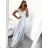 Carmen langes, trägerloses, elegantes Satin-Damenkleid (S/M ONE SIZE) ITALIAN FASHION IMPBB22B22735/DR – Limettengrün – S/M