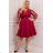 Kleid Elegant Party Langarm Damen Übergröße (36-52) POLISH FASHION PMLBF23ID2807 Burgund 42