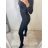 Lange Leggings DAMENLEDER (UNI S-M) ITALIENISCHE MODE IMM20FD3063 schwarz XL