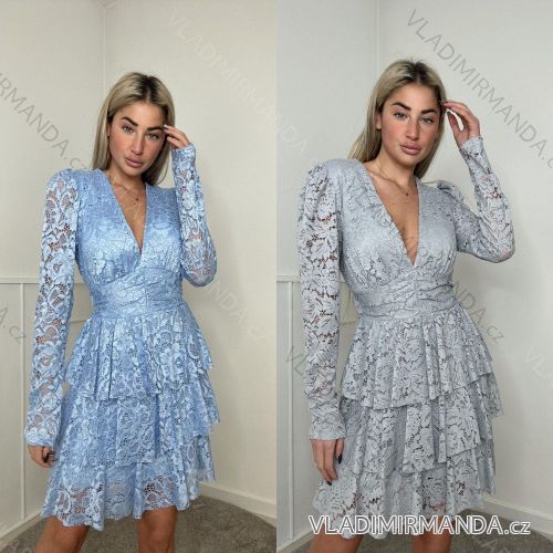 Damen-Spitzen-Boho-Langarmkleid (Einheitsgröße S/M) ITALIAN FASHION IMPBB23B23317