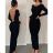Langes Langarmkleid für Damen (S/M EINHEITSGRÖSSE) ITALIAN FASHION IMPBB22A11435