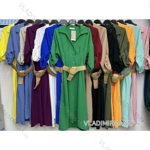Langärmliges Hemdkleid für Damen mit Gürtel (S/M EINHEITSGRÖSSE) ITALIAN FASHION IMWD23140