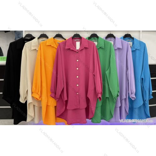 Übergroßes Langarmshirt für Damen (S/M ONE SIZE) ITALIAN FASHION IMWD23189