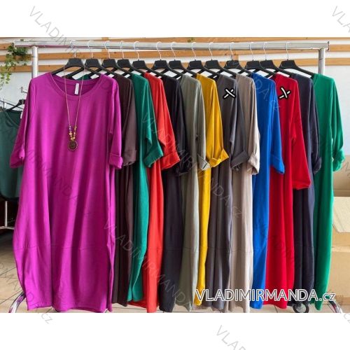 Oversize-Kleid mit Anhänger Kurzarm Damen Plus Size (XL/2XL ONE SIZE) ITALIAN FASHION IMWT23197