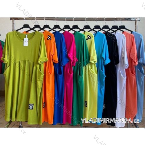 Kurzarmkleid für Damen in Übergröße (XL/2XL ONE SIZE) ITALIAN FASHION IMWT23198