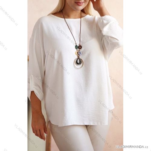 Tunika mit Anhänger Langarm Damen Plus Size (3XL/4XL ONE SIZE) ITALIAN FASHION IMWT23209