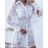 Damen-Spitzenkleid mit langen Ärmeln und Gürtel (Einheitsgröße S/M) ITALIAN FASHION IMWB23285