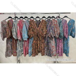 Indisches Sommerkleid mit langen Ärmeln für Damen (Einheitsgröße S/M) ITALIAN FASHION IMWKK23309