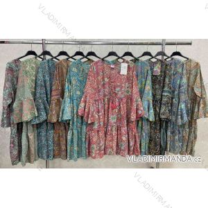 Indisches Sommerkleid mit langen Ärmeln für Damen (Einheitsgröße S/M) ITALIAN FASHION IMWKK23313