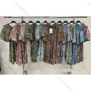 Indisches Carmen-Sommerkleid für Damen mit langen Ärmeln (S/M Einheitsgröße) ITALIAN FASHION IMWKK23317