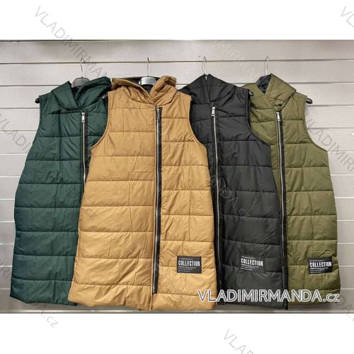 Ärmellose Damenweste mit Kapuze (S/M EINHEITSGRÖSSE) ITALIAN FASHION IMWGS23348