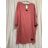 Šaty klasik bavlněné dlouhý rukáv dámské (M/L ONE SIZE) ITALSKÁ MÓDA IMD22787 Burgund M / L