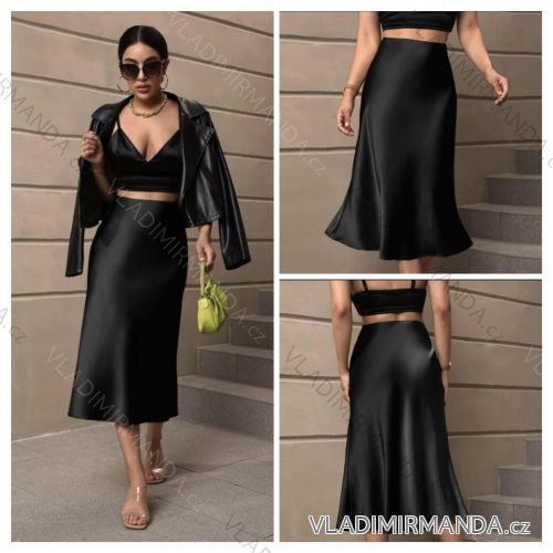 Mittellanger Satinrock für Damen (Einheitsgröße S/M) ITALIAN FASHION IMM23UN6886