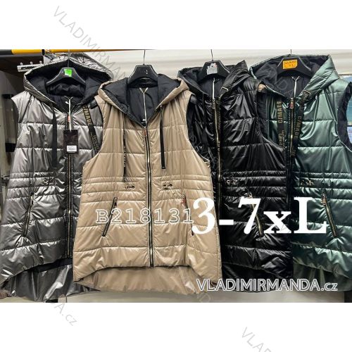 Frühlingsweste mit Kapuze für Damen in Übergröße (3XL-7XL) POLISH FASHION PMLB23B218131