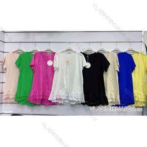 Damen-Kurzarm-T-Shirt aus Baumwolle (S/M EINHEITSGRÖSSE) ITALIAN FASHION IMWGM23457