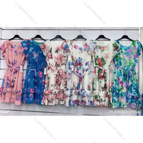 Kurzarm-Chiffonkleid für Damen (Einheitsgröße S/M) ITALIAN FASHION IMWGM23453