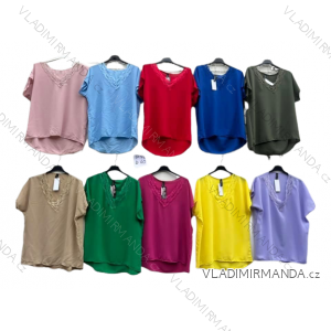 Kurzärmlige Tunika/Bluse für Damen (Einheitsgröße S/M/L) ITALIAN FASHION IMD23109