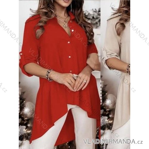 Elegantes Hemd Langarm Damen Kleid (S / M ONE SIZE) ITALIAN FASHION IMWY21734