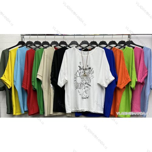 Damen-Tunika mit übergroßen Anhängern und kurzen Ärmeln (XL/2XL Einheitsgröße) ITALIAN FASHION IMWD23502