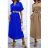 Sommerkleid mit langem Hemd und kurzen Ärmeln für Damen (S / M ONE SIZE) ITALIAN FASHION IMWB222483