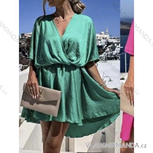 Elegantes Damenkleid mit langen Ärmeln (Einheitsgröße S/M) ITALIAN FASHION IMWB23105