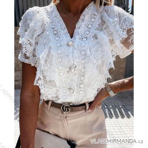 Damen-Tunika/Bluse aus Spitze mit kurzen Ärmeln (Einheitsgröße S/M) ITALIAN FASHION IMPGM236385